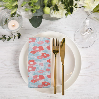 Pink Dotted Petals Cloth Napkins 1 Pc 20x20 Inch Napkins Cloth Washable for Party Wedding Festival