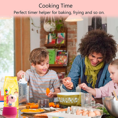 Visual Timer for Kids, Toddler Kitchen Timer 60 Min Countdown, Pink Unicorn