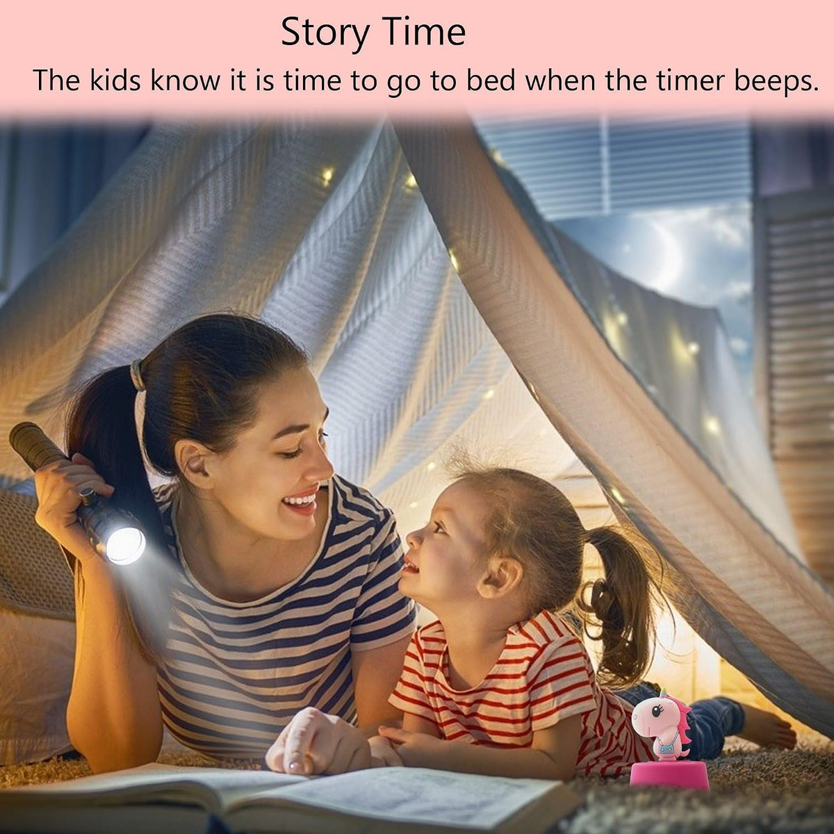 Visual Timer for Kids, Toddler Kitchen Timer 60 Min Countdown, Pink Unicorn