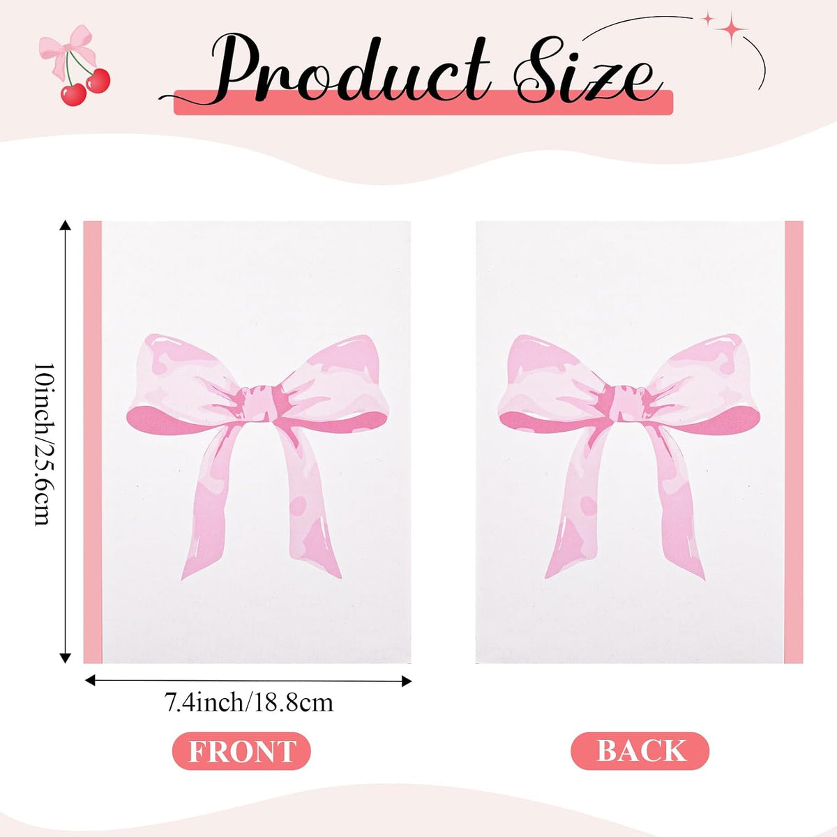 6 Pack Composition Notebook Bundle College Ruled Bulk Pink Bow Composition Notebook Preppy Aesthetic for Back to School Supplies 110 Pages 7-1/2" x 10" Cute Journal for First Day of School Office