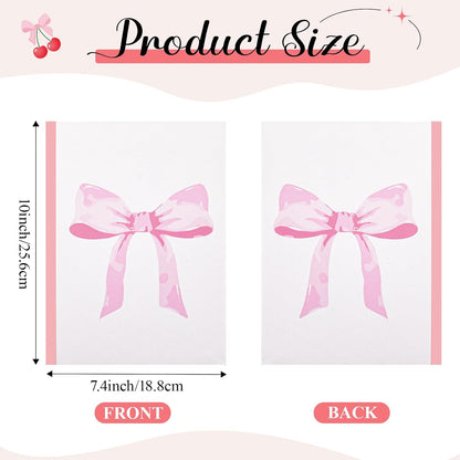 6 Pack Composition Notebook Bundle College Ruled Bulk Pink Bow Composition Notebook Preppy Aesthetic for Back to School Supplies 110 Pages 7-1/2" x 10" Cute Journal for First Day of School Office