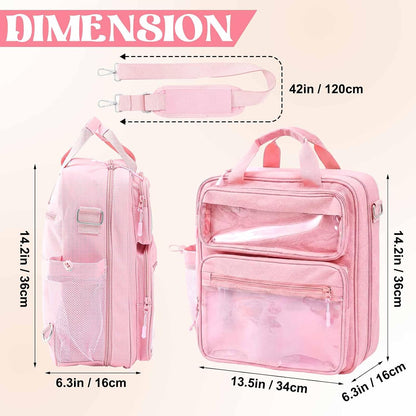 Large Zipper Binder 3 Ring with Window, Pink