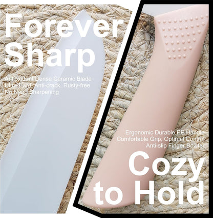 Ceramic Knife 7" Upgrade Sharp Ceramic Santoku Knife with Blade Cover
