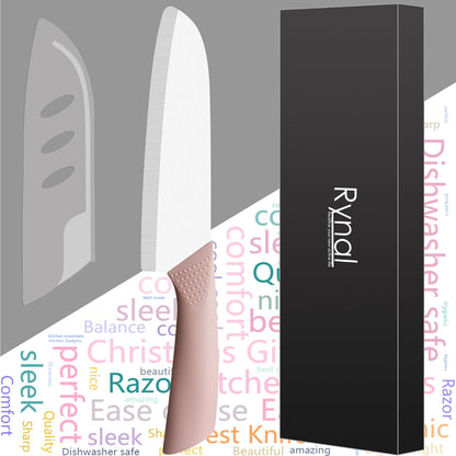 Ceramic Knife 7" Upgrade Sharp Ceramic Santoku Knife with Blade Cover