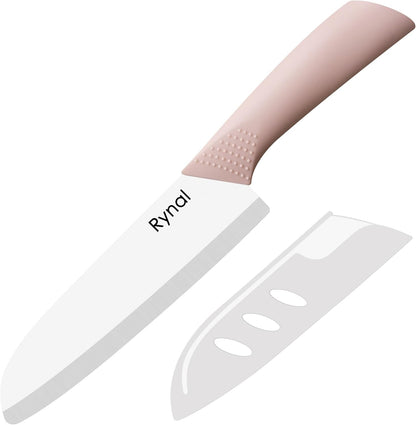 Ceramic Knife 7" Upgrade Sharp Ceramic Santoku Knife with Blade Cover