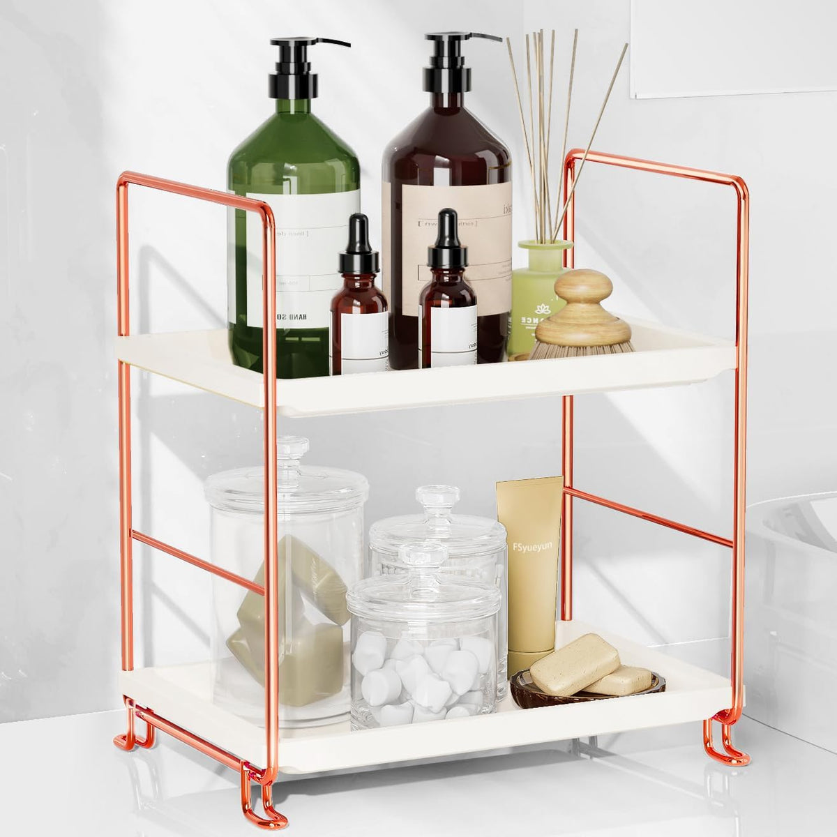 2-Tier Bathroom Countertop Organizer, Makeup Organizer for Vanity