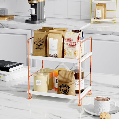 2-Tier Bathroom Countertop Organizer, Makeup Organizer for Vanity