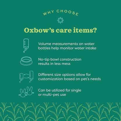 Oxbow Enriched Life Dripless Water Bottle, Guinea Pig Water Bottle, Rabbit Water Bottle, Essential Small Pet Accessory for Guinea Pig Cages & Rabbit Cage, Bunny Supplies, 15oz / 450ml