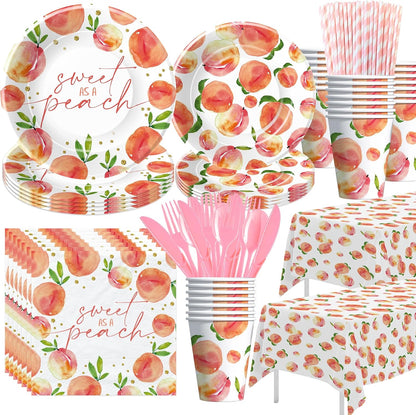 Peach Decorations Tableware, One Sweet Peach Birthday Party Supplies