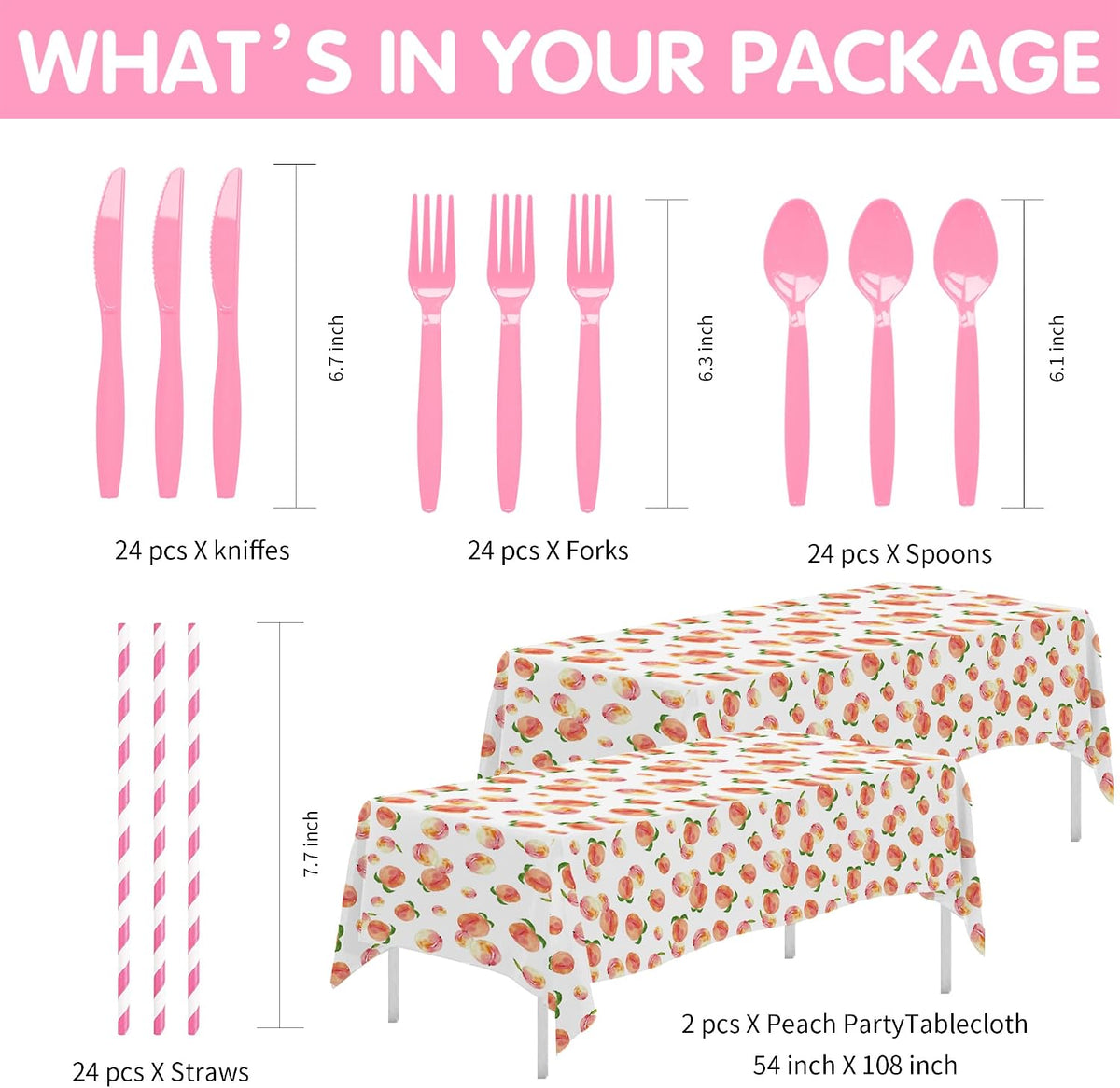 Peach Decorations Tableware, One Sweet Peach Birthday Party Supplies