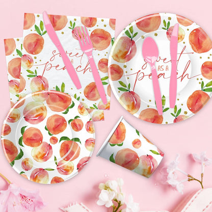 Peach Decorations Tableware, One Sweet Peach Birthday Party Supplies