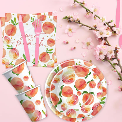 Peach Decorations Tableware, One Sweet Peach Birthday Party Supplies