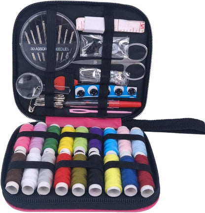 86pcs Sewing Kit with Pink Case,Marcoon Needle and Thread Kit with Sewing Supplies and Accessories for Kids,Adults,Beginner,Home,Travel,Emergency Including Scissors,Measure Tape,Needle Threader