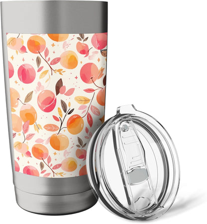 Peach Pattern Art Vintage Fruit Stainless Steel Insulated Tumbler
