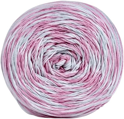 Gradient Lace Yarn ，Wool Blend Yarn for Knitting, Ideal for Hand-Crocheted Light Sweaters, Scarves & Coasters, Craft Yarns （1 roll，Grey+Pink）