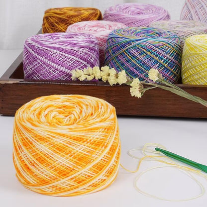 Gradient Lace Yarn ，Wool Blend Yarn for Knitting, Ideal for Hand-Crocheted Light Sweaters, Scarves & Coasters, Craft Yarns （1 roll，Grey+Pink）
