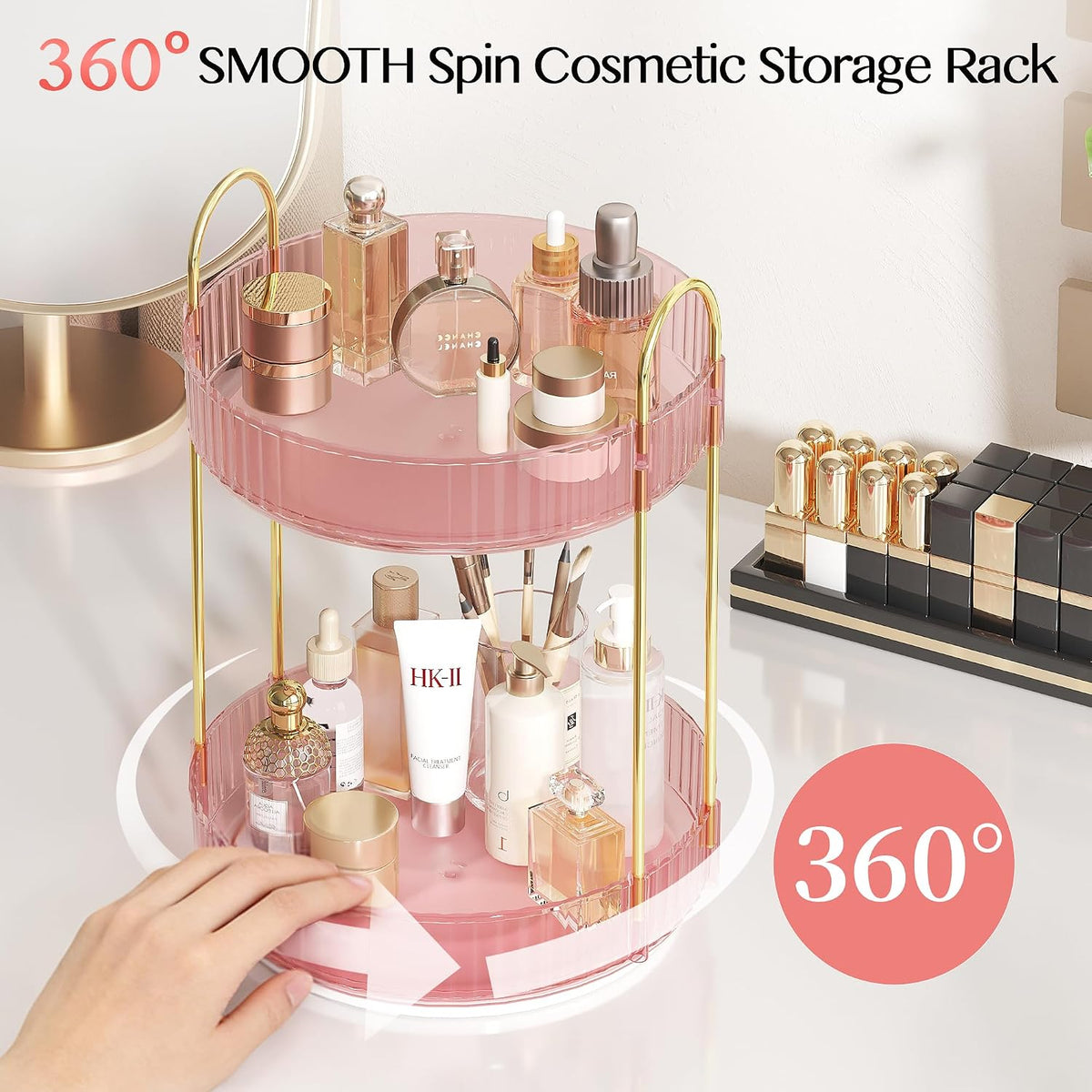 Rotating Makeup Organizer Countertop, Skincare Organizers