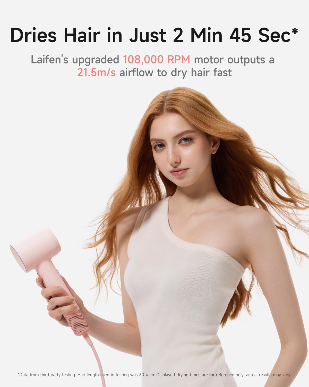 SE 2 Diffuser Hair Dryer for Women, 21.5m/s Air Speed, Pink