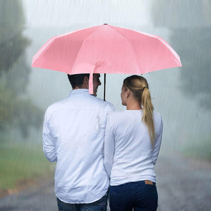 Travel Umbrella Windproof with 46 Inches Large Canopy 10 Reinforced Fiberglass Ribs Ergonomic Handle Auto Open & Close, Pink