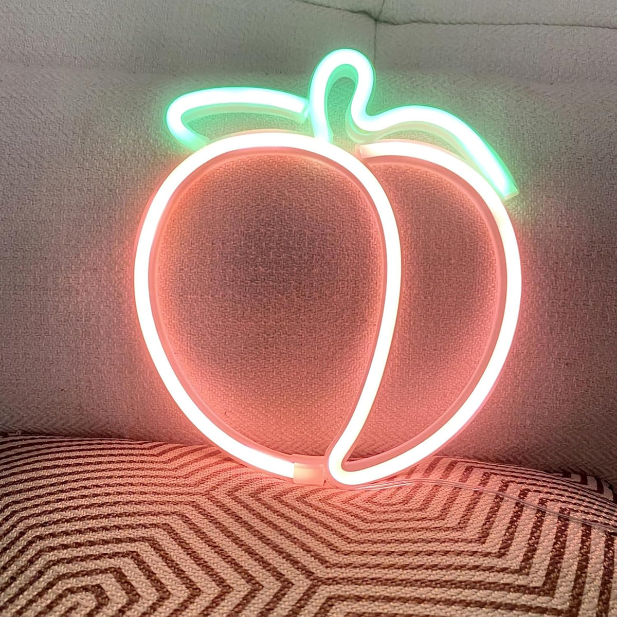 Peach Neon Sign Battery or USB Powered Neon Wall Art Decor