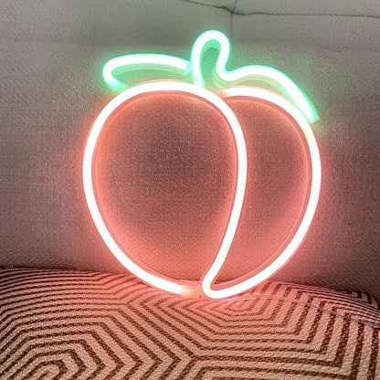 Peach Neon Sign Battery or USB Powered Neon Wall Art Decor