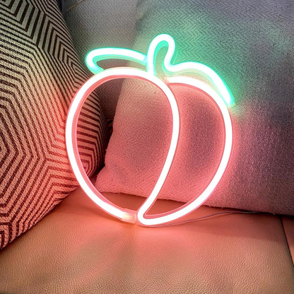 Peach Neon Sign Battery or USB Powered Neon Wall Art Decor