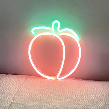 Peach Neon Sign Battery or USB Powered Neon Wall Art Decor