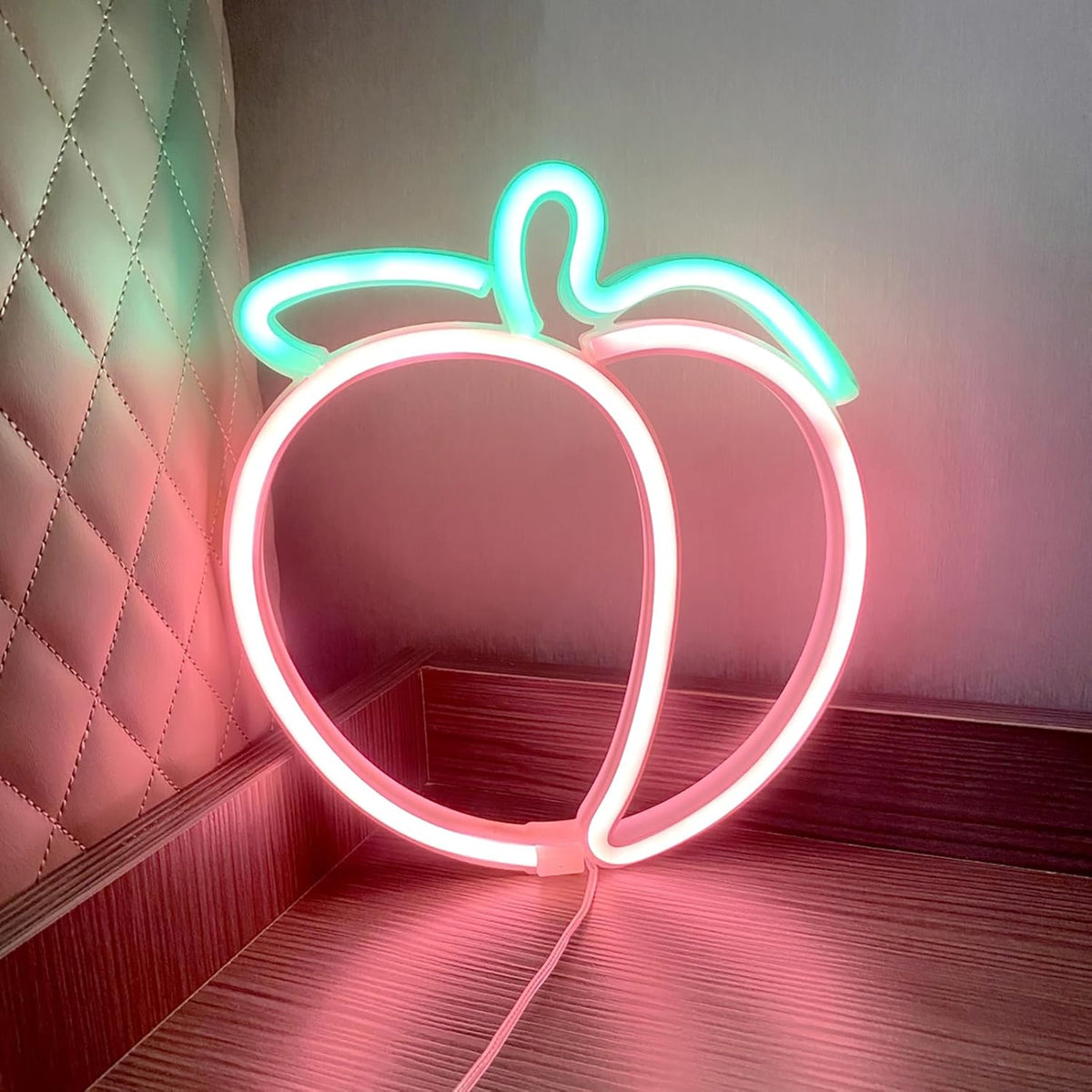 Peach Neon Sign Battery or USB Powered Neon Wall Art Decor
