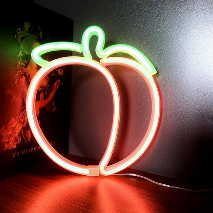 Peach Neon Sign Battery or USB Powered Neon Wall Art Decor