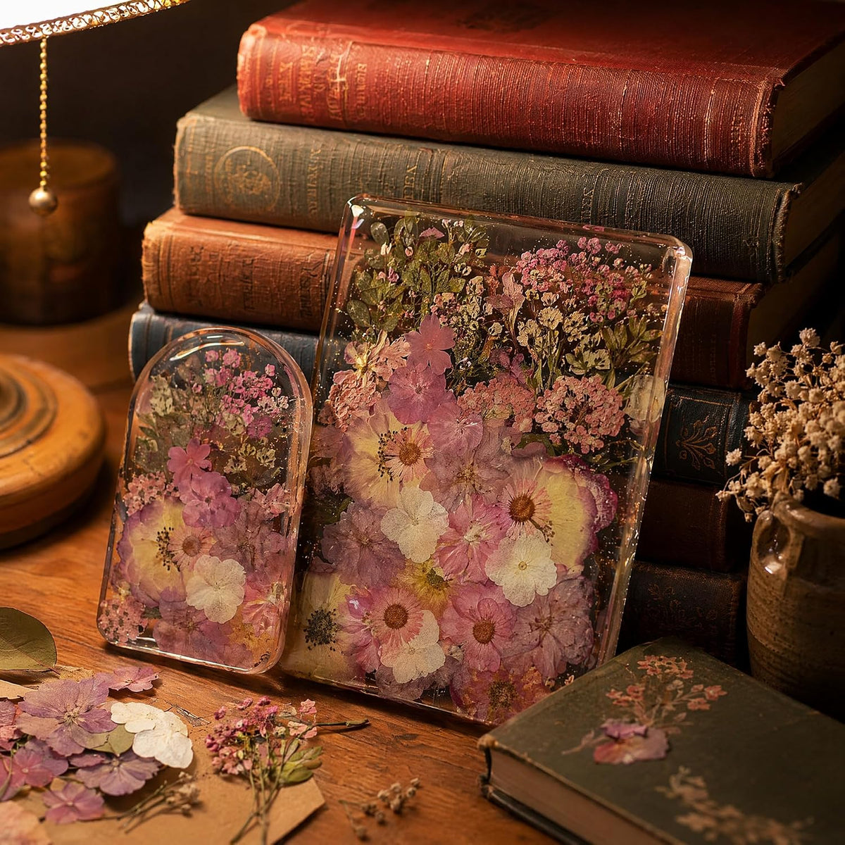 Pink Dried Pressed Natural Flowers for Resin Candle Soap Card DIY Decor