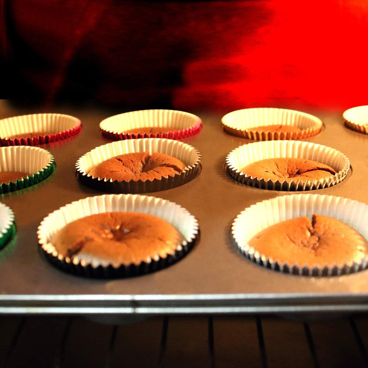 200 Pcs Standard Foil Cupcake Liners Paper Baking Muffin Cups