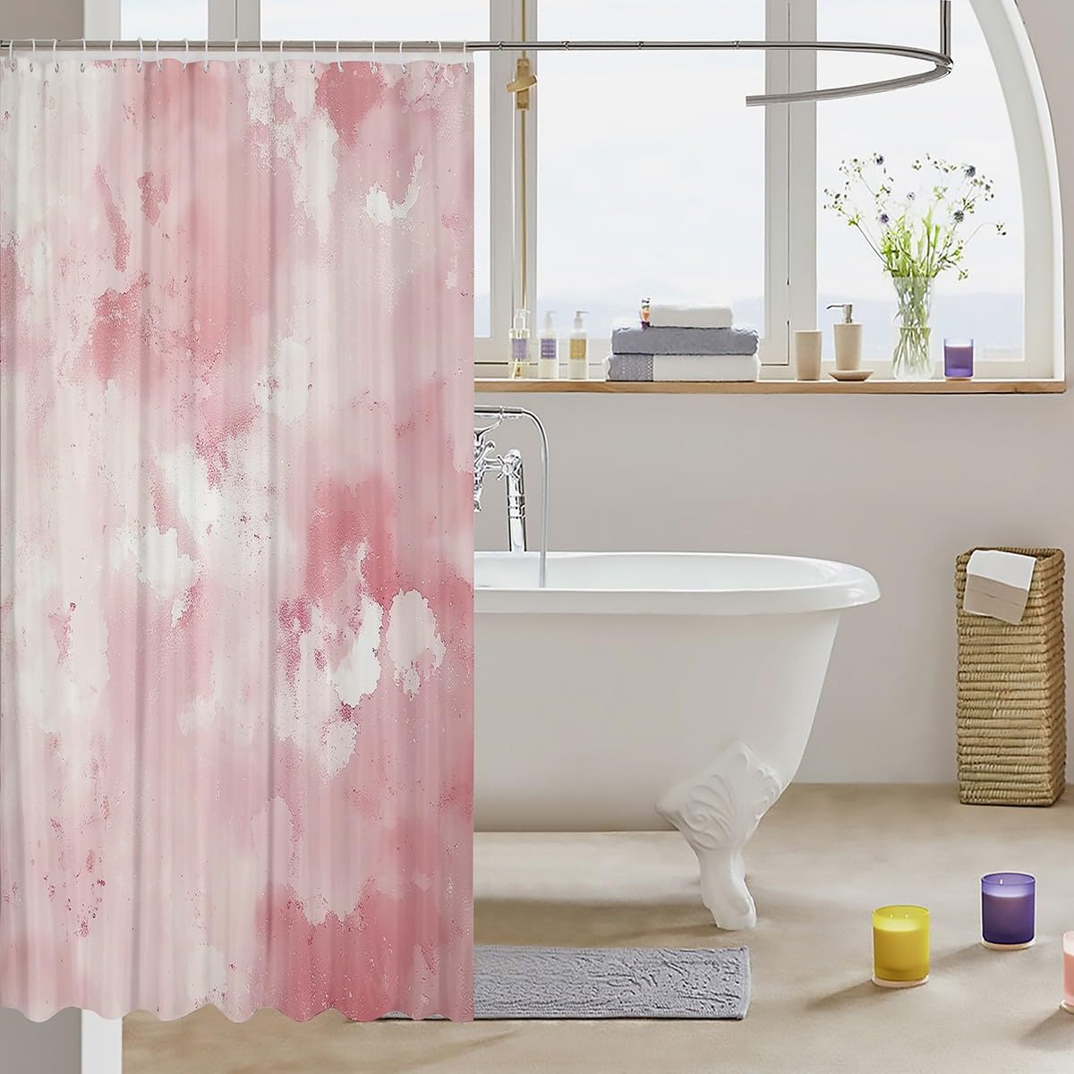 Abstract Shower Curtains Tie Dye Bathroom Curtain for Kids Women Men Psychedelic Bathroom Accessories Bohemian Gypsy Waterproof Polyester Fabric Cute for Stalls Bathtubs 72"x72"