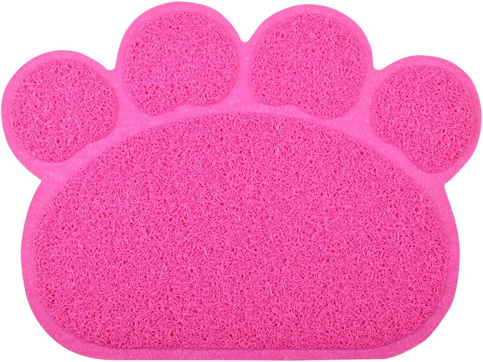 ⁠Paw Shaped Cat Litter Mat, Soft PVC Mesh Trapping Pad, 15.75x11.75 Inches