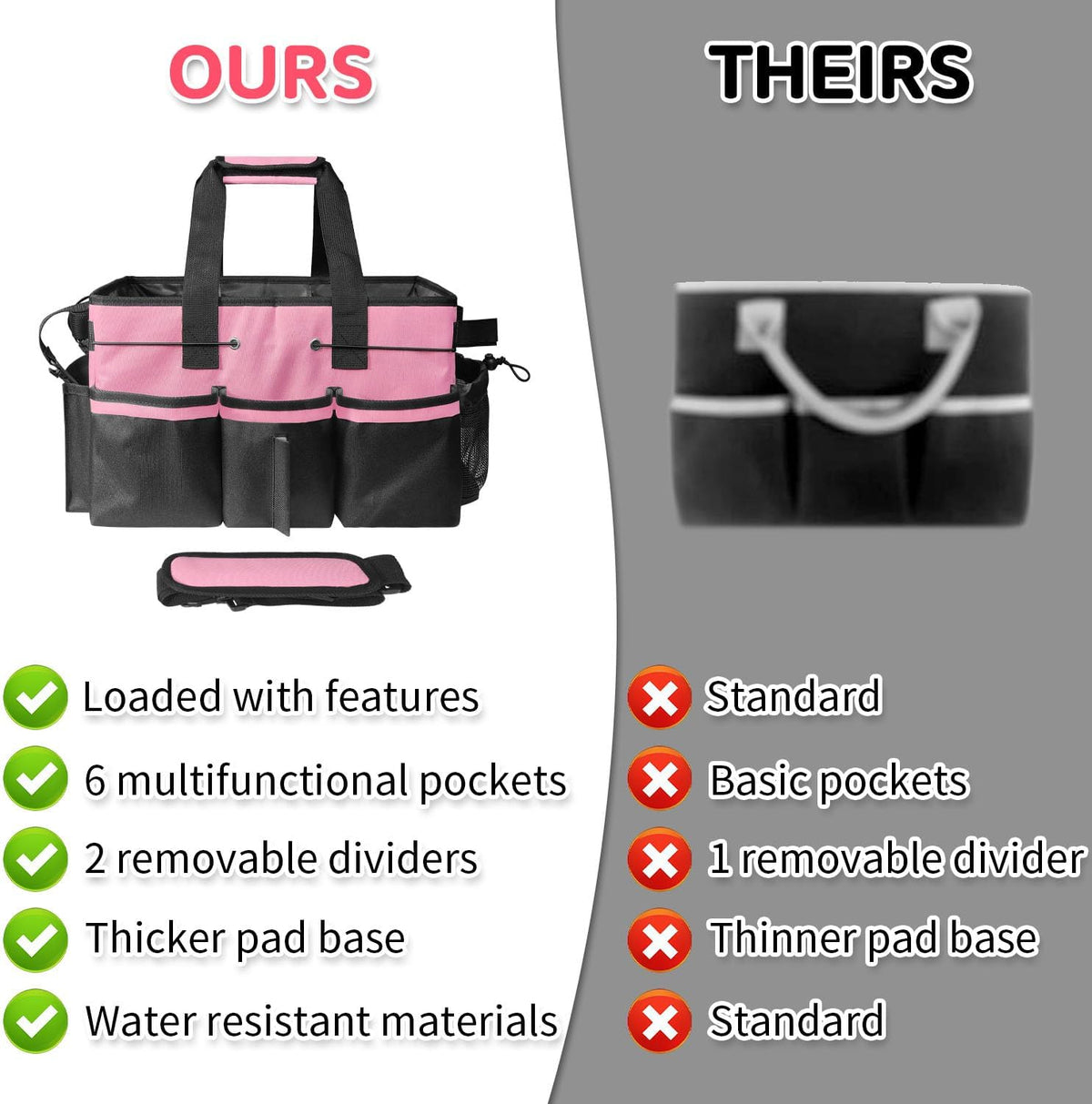 Cleaning Caddy Bag Wearable,Cleaning Caddy Supplies Organizer(Pink)