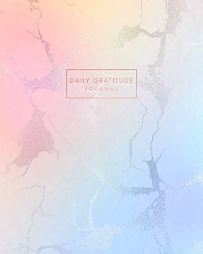 Daily Gratitude Journal: Pastel Hue Peach and Blue Marble and Rose Gold | Inspirational Quote - Journal, Notebook, Diary, Composition Book (8 x 10 inches) - 120 Lines Pages