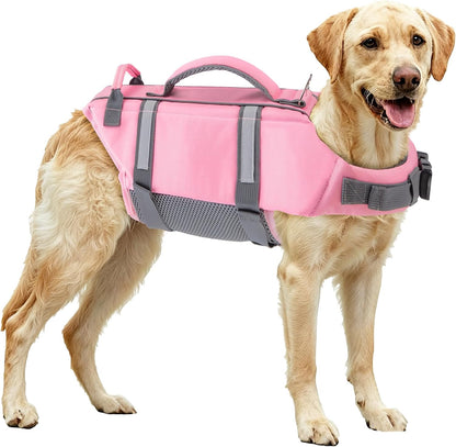 Dog Life Jacket, Adjustable Sports Style Swim Vests for Boating