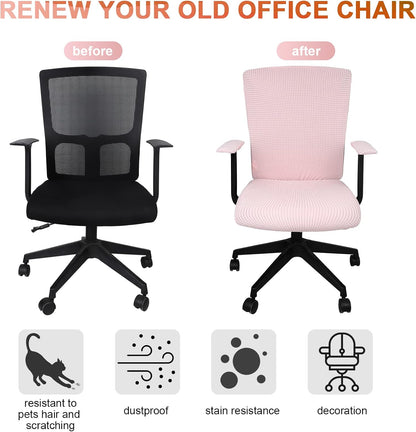 4 Pcs Office Chair Covers Stretchable Armrest Seat,XL,Pale Pink