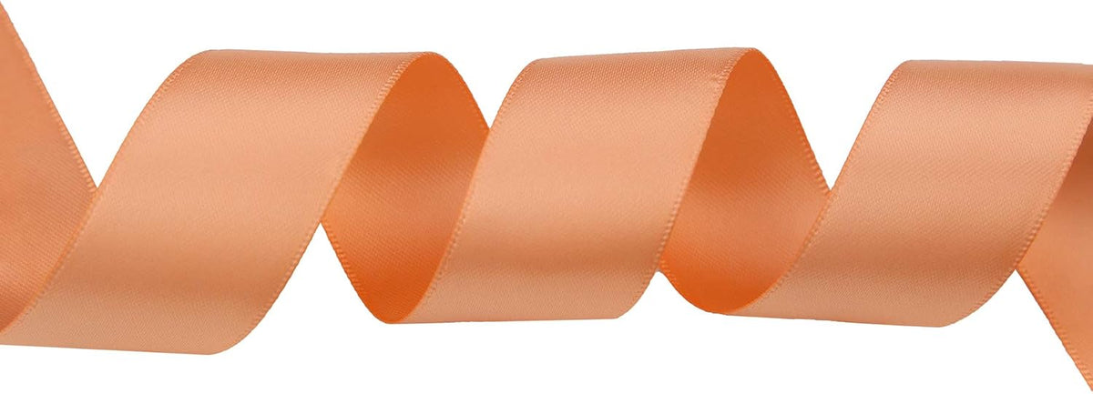ITIsparkle 1" Inch Double Faced Satin Ribbon 50 Yards-Roll Set for Gift Wrapping Scrap Books Party Favor Hair Braids Baby Shower Decoration Floral Arrangement Craft Supplies, Peach Ribbon