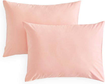 Cotton Pillow Cases, 100% Washed Cotton, Breathable Neutral Farmhouse, Set of 2 Pillowcases Pillow Shams Covers, Blush Pink, Standard Size 20x26 Inches