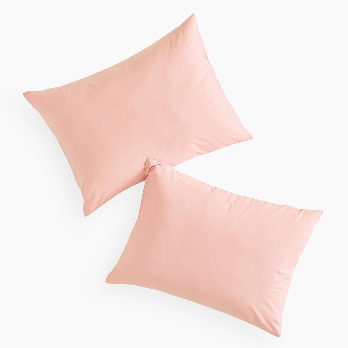 Cotton Pillow Cases, 100% Washed Cotton, Breathable Neutral Farmhouse, Set of 2 Pillowcases Pillow Shams Covers, Blush Pink, Standard Size 20x26 Inches