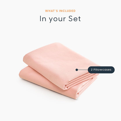 Cotton Pillow Cases, 100% Washed Cotton, Breathable Neutral Farmhouse, Set of 2 Pillowcases Pillow Shams Covers, Blush Pink, Standard Size 20x26 Inches