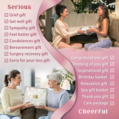 Birthday Gifts,self Care,11PC Care Package with Moon Lamp,Get Well Soon Gift Baskets for Women After Surgery,Condolences Gift Basket for Loss,Sympathy Baskets for Friend,mom (Pink)