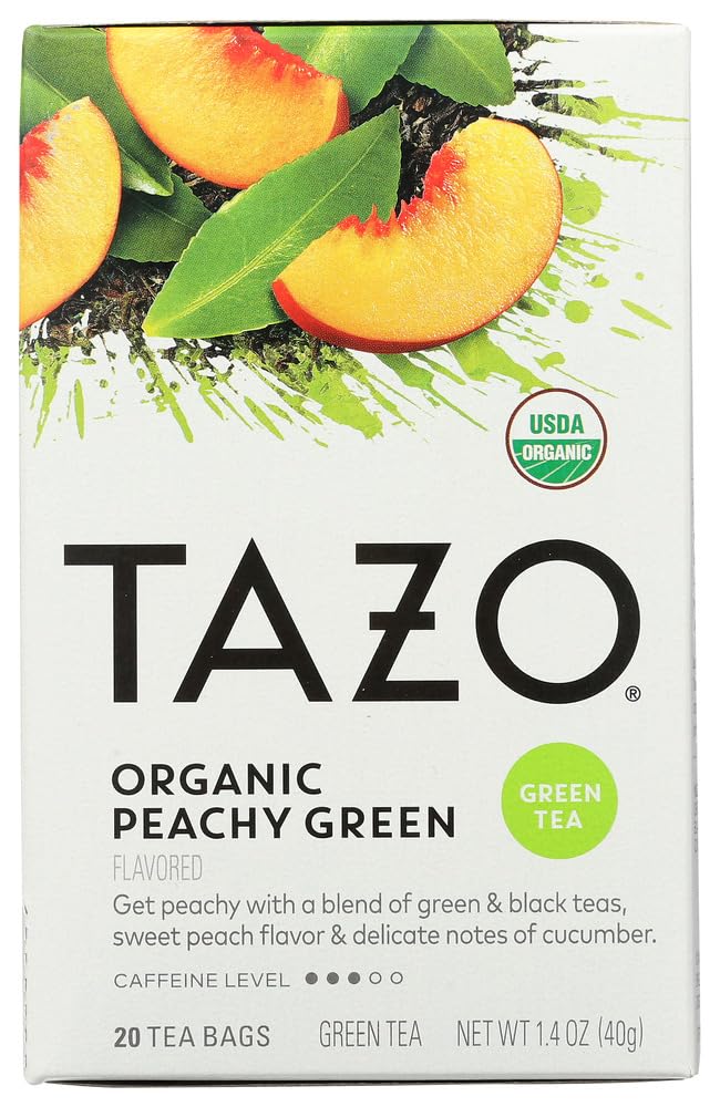 Tea Bag Organic Peachy Green Tea, 20 CT (Pack of 2)
