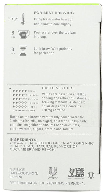 Tea Bag Organic Peachy Green Tea, 20 CT (Pack of 2)