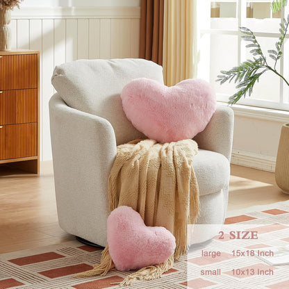 EastTree Heart Pillows, Light Pink Heart Shaped Pillows, Ultra Soft Extra-Large Fluffy Pillows, Love Throw Pillows Gifts, Women Girls Living Room Decor 15x18 Inch