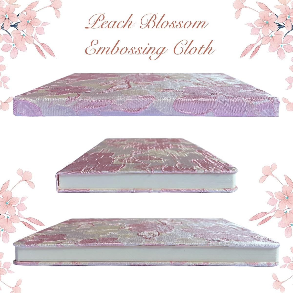 Pink Sketchbook, Cute Sketch Notebook, Drawing Journal, A5, Blank Pages, Unlined Paper, Hardcover, Lay Flat, Pretty Sketchbook for Women, Peach Flowers