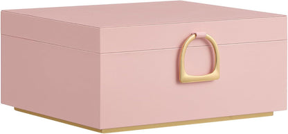 SONGMICS 2-Layer Jewelry Box with Handle, Removable Tray, Floating Effect