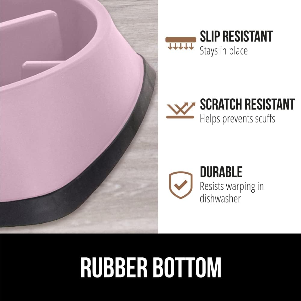 ® Patented Slow Feeder Dog and Cat Bowl, BPA Free, 4 Cup Pink