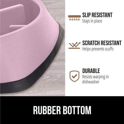 ® Patented Slow Feeder Dog and Cat Bowl, BPA Free, 4 Cup Pink
