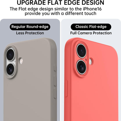 Compatible with iPhone 16 Case, Liquid Silicone Upgrade [Camera Protection] [Soft Anti-Scratch Microfiber Lining] Shockproof Phone Case (Peach)